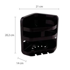 cantoneira banheiro preto plastico casa santos materiais 1