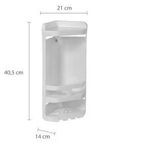 03 cantoneira plastica com saboneteira branca astra