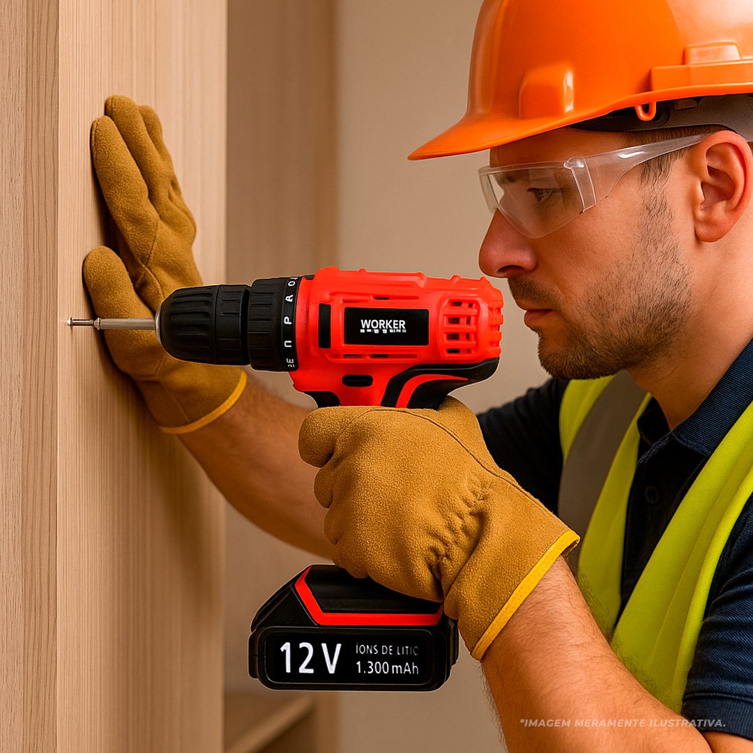 Parafusadeira Bateria 12V Kit 13 Peças BIV 976024 - Worker